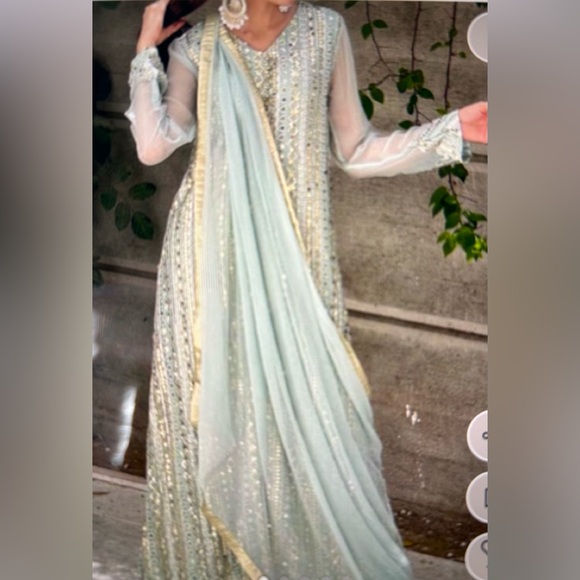 Rang E Haya Pakistani Ethnic wear in pista green - Picture 2 of 9